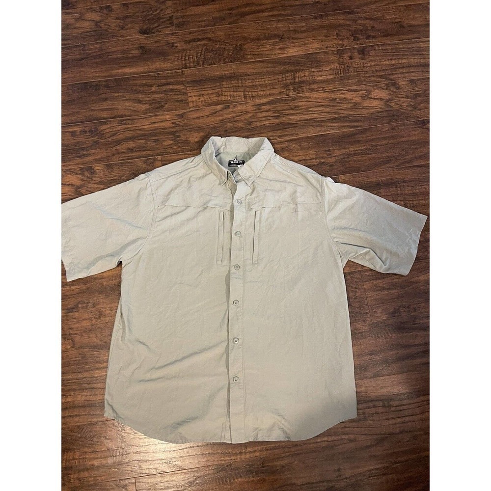 HABIT 30+ SOLAR FACTOR VENTED SHORT SLEEVE BUTTON DOWN SHIRT MEN'S Large MINT